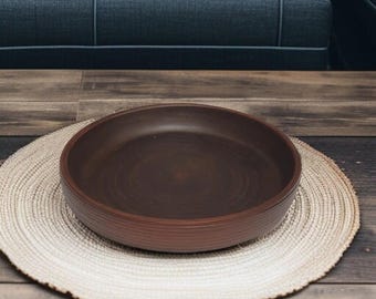 Clay Ketsi Pan – Ukrainian Handmade Terracotta Baking Pan | Rustic Oven Clay Skillet No Handle