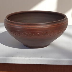 Handmade Terracotta Clay Cauldron Pot – 6L Rustic Ceramic Cookware for Stews Soups, Pilaf | Traditional Ukrainian Pottery | Eco-Friendly