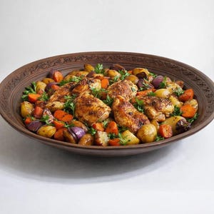 Large Handmade Terracotta Serving Platter 43.5 cm | Deep Clay Buffet & Banquet Dish | Rustic Red Clay Pottery
