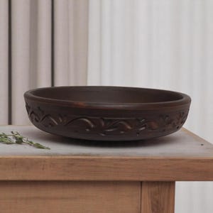 Clay Skillet – Handmade Ukrainian Clay Pan for Oven, Rustic Terracotta Ketsi, Natural Bakeware