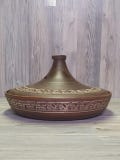 Handmade Red Clay Tagine Dish for Oven – 11.2" Moroccan Clay Pot with Lid – Deep Ceramic Casserole for Roasting, Stews & Baking