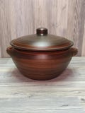 Handcrafted Clay Dutch Oven – Rustic Terracotta Casserole with Lid | Ukrainian Oven Cookware 3 L