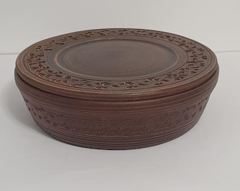 Terracotta Casserole with Lid – Handmade Rustic Clay Pot, Unglazed Earthenware Cookware, Red Clay Soup Bowl