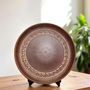 Handmade Clay Charger Plate 30cm – Rustic Round Serving Platter, Large Ceramic Dinner Plate, Farmhouse Tableware, Ukrainian Pottery