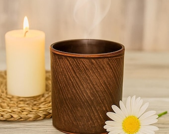 Handmade Clay Cup 0.3 L | Terracotta Drinking Cup from Red Clay | Rustic Pottery Mug for Tea & Water