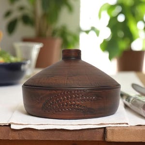 Handmade Terracotta Clay Baking Dish 3L with Lid, Ceramic Casserole Roasting Pan, Oven Safe Pottery Cookware | Rustic Ukrainian Kitchen Gift