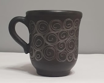 Handmade Terracotta Coffee Mug – Rustic Clay Latte Cup, Natural Pottery Tea Mug, Eco Friendly Drinkware, Ukrainian Pottery Gift