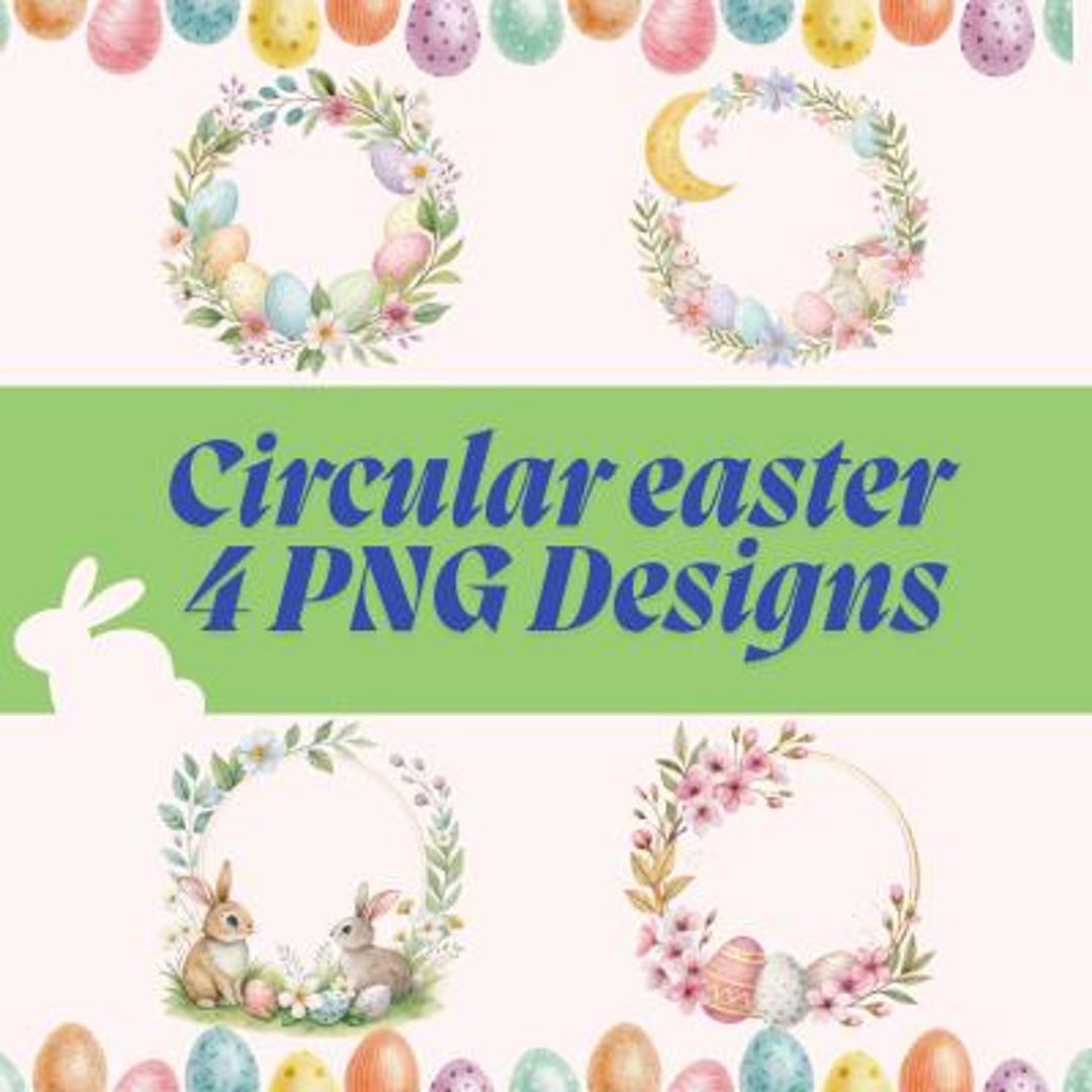 Circular Easter PNG, Easter PNG Bundle, Floral Easter Sublimation ...
