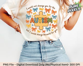 Autism Awareness Coquette Bow PNG: Puzzle Piece Clipart (Digital File)