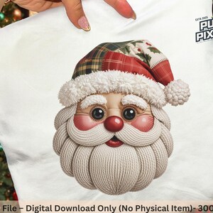Santa Claus PNG: Patchwork Hat, Rope Beard (Digital Download)