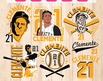 Clemente 21 Svg Bundle, Puerto Rico Svg, Puerto Rico Baseball Svg, Puerto Rico T Shirt, Baseball Png, Boricua, Sublimation, Cricut, Png Eps