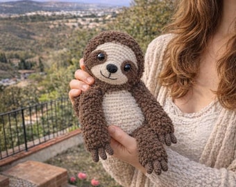 Cute Sloth Amigurumi Crochet Pattern | Sloth Plush Crochet Pattern | Realistic Sloth Crochet Pattern – Sloth DIY Stuffed Toy | English Pdf