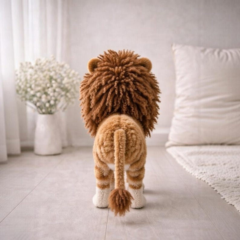 Realistic Lion Amigurumi Crochet Pattern | Lifelike Lion Plush Toy ...