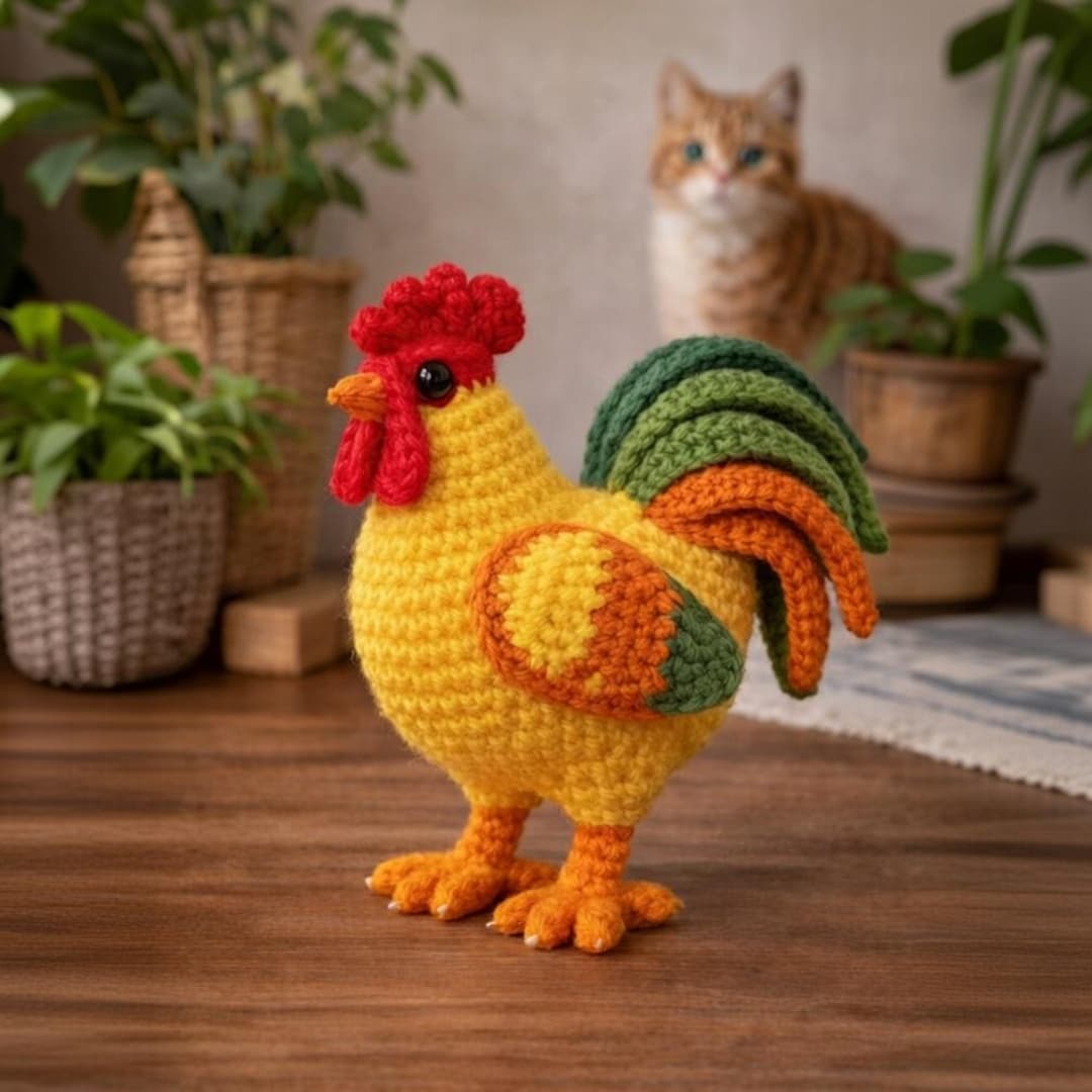 Realistic Roaster Amigurumi Crochet Pattern | Roaster Plush Toy Pattern ...