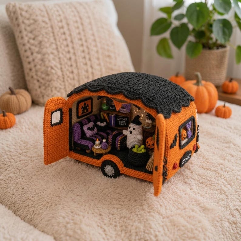 Spooky Caravan Crochet Pattern – Amigurumi Halloween Holiday Van Pattern – Halloween Crochet Decor – Digital file (PDF Pattern) image 6