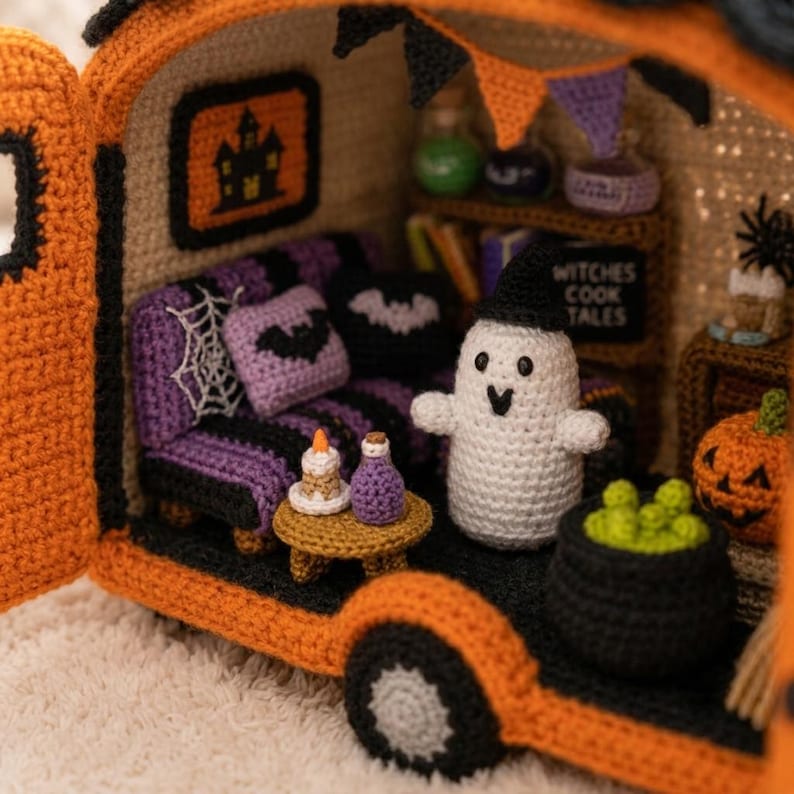 Spooky Caravan Crochet Pattern – Amigurumi Halloween Holiday Van Pattern – Halloween Crochet Decor – Digital file (PDF Pattern) image 4