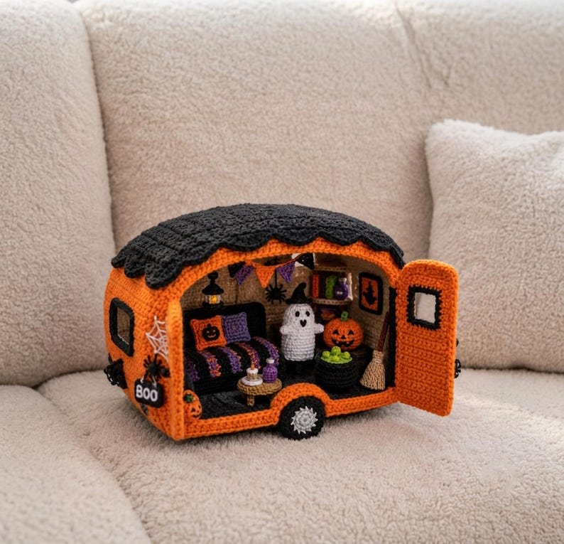 Spooky Caravan Crochet Pattern – Amigurumi Halloween Holiday Van Pattern – Halloween Crochet Decor – Digital file (PDF Pattern) image 3