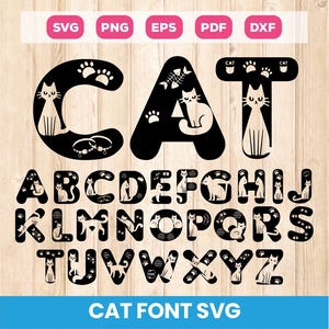 Cat Letters Svg, Cat Font Svg, Cat Paw Svg, Cat Alphabet Svg, Cat fonts for Cricut, Kitty Svg, Sublimation, Laser Cutfile, Png, Digital File