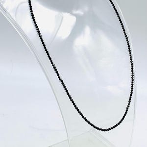 Faceted Black Tourmaline Bead Necklace: Natural African Stone