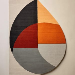 Unique Beige and Grey Irregular Shape Soft Wool Handmade Hand Tufted Area Rug for Home, Office, Living Room, Kids Room 8*10, 9*12 ft