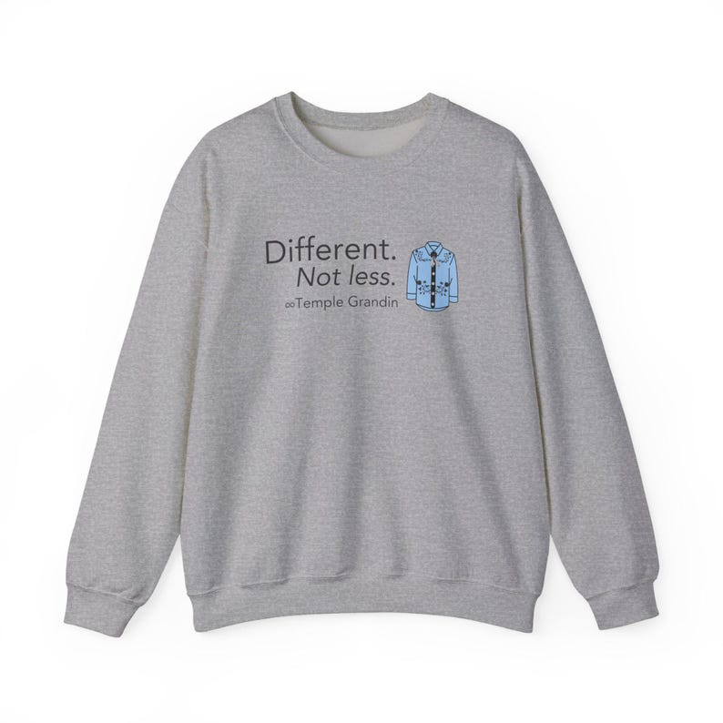 Different Not Less Sweatshirt, Temple Grandin Quote Crewneck, Autism Acceptance Gift, Neurodiversity Unisex Sweatshirt Bild 5