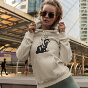 Animal Hoodie, I Bite Mink Hoodie, Wildlife Cute Animal Hoodie, Aesthetic Winter Hoodie, Long Sleeve Pullover Hoodie