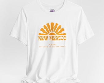 Camiseta "Novo México, não Nova América", Camiseta "Terra do Encantamento", Camiseta Retrô do Novo México, Camiseta de Protesto contra Trump, Camiseta com Estampa do Sudoeste