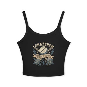 Frauen Spaghetti Strap Tank Top mit Konzert Tour Designs, Musikliebhaber T-Shirt, Sommer Festival Top, Geschenke für Freunde, entspannte Vibes