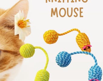 Knitted Mouse Cat Toy: Colorful Weaving, Rustling Plush Ball