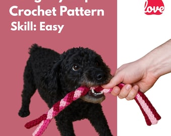 Patrón de cuerda de juguete para perro a crochet: Tutorial fácil para principiantes (Descargar PDF)