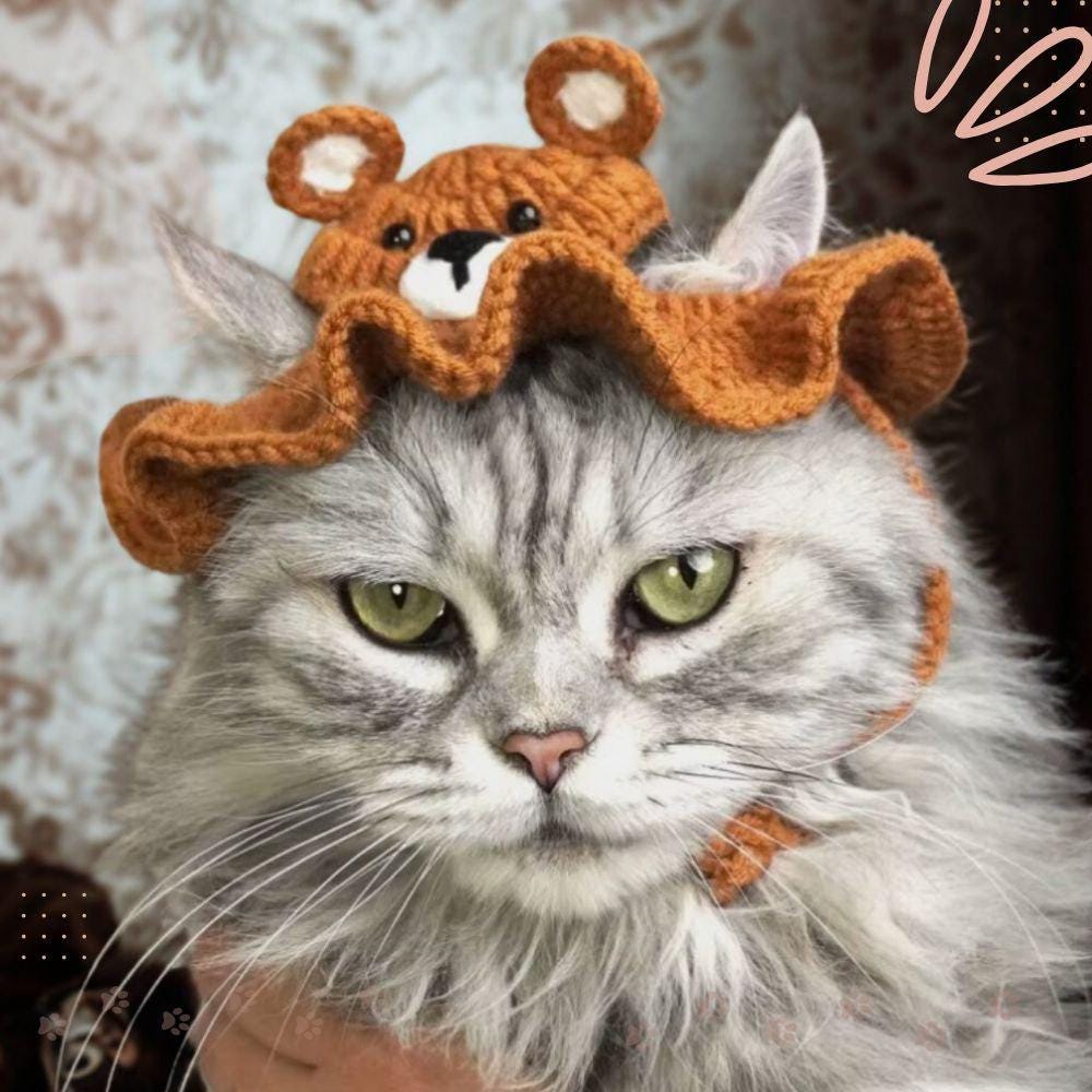 Tabby Cat Costume Hat FRISCO Cupcake Party Hat Ruffle Collar Cat