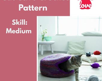 Crochet Cat Cave Pattern: Felted Pet Bed (PDF Download)