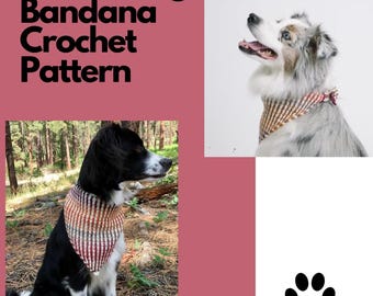 Crochet Dog Bandana Pattern, Pet Moss Stitch (PDF Pattern)