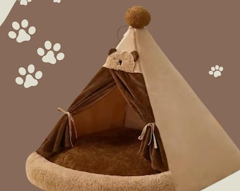 Cozy Pet Tent Bed: Washable Cat and Dog Kennel