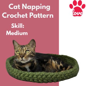 Crochet Pet Bed, Crochet Pattern Cat and Dog, Pattern Cat Nest, Felt Cat Cave, Pattern For Pets, PDF Dowland English, Intermedia Skill