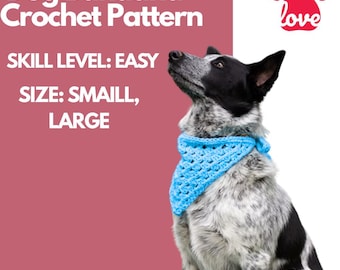 Padrão de bandana para cachorro em crochê: Padrão para filhotes (download em PDF)