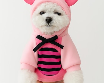 Knitted Pet Hoodie with Honey Pot Hat: Funny Dog/Cat Costume