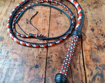Cowhide Leather Multi-Color Bullwhip – 4ft to 12ft | Australian Style Professional Whip