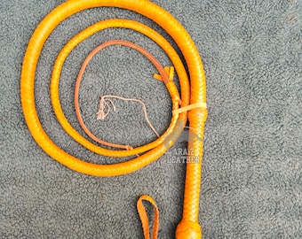 Rindsleder Bullwhip Hellbraune Farbe, 3 Fuß bis 14 Fuß Indiana Jones Styles Professionelle Qualität Bullwhip