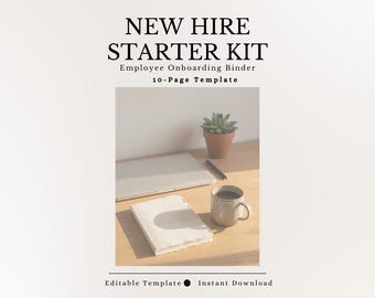 New Hire Starter Kit: Employee Onboarding Binder Template (Instant Download)