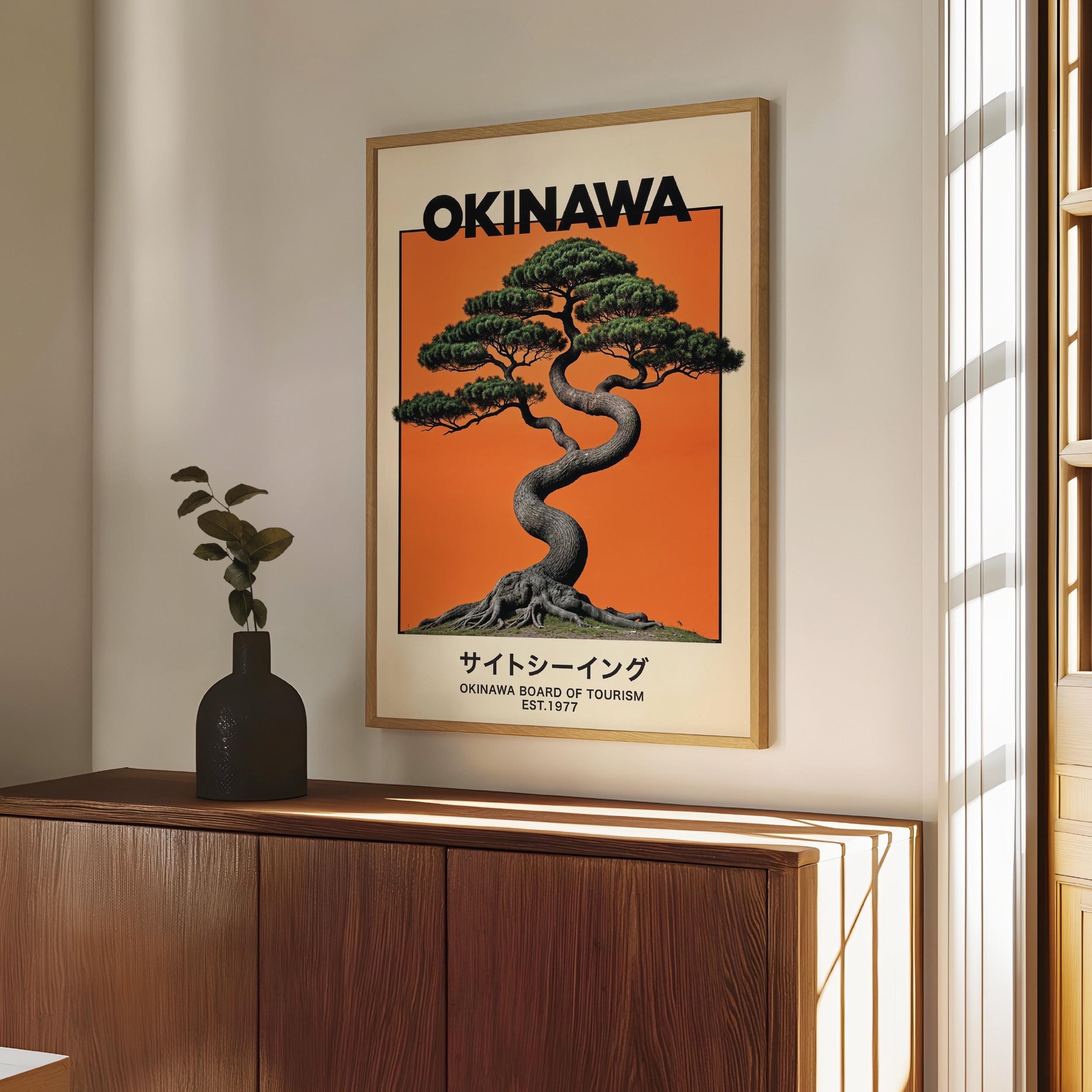 Orange Okinawa Wall Art, Japan-inspired Travel Print, Ryukyu