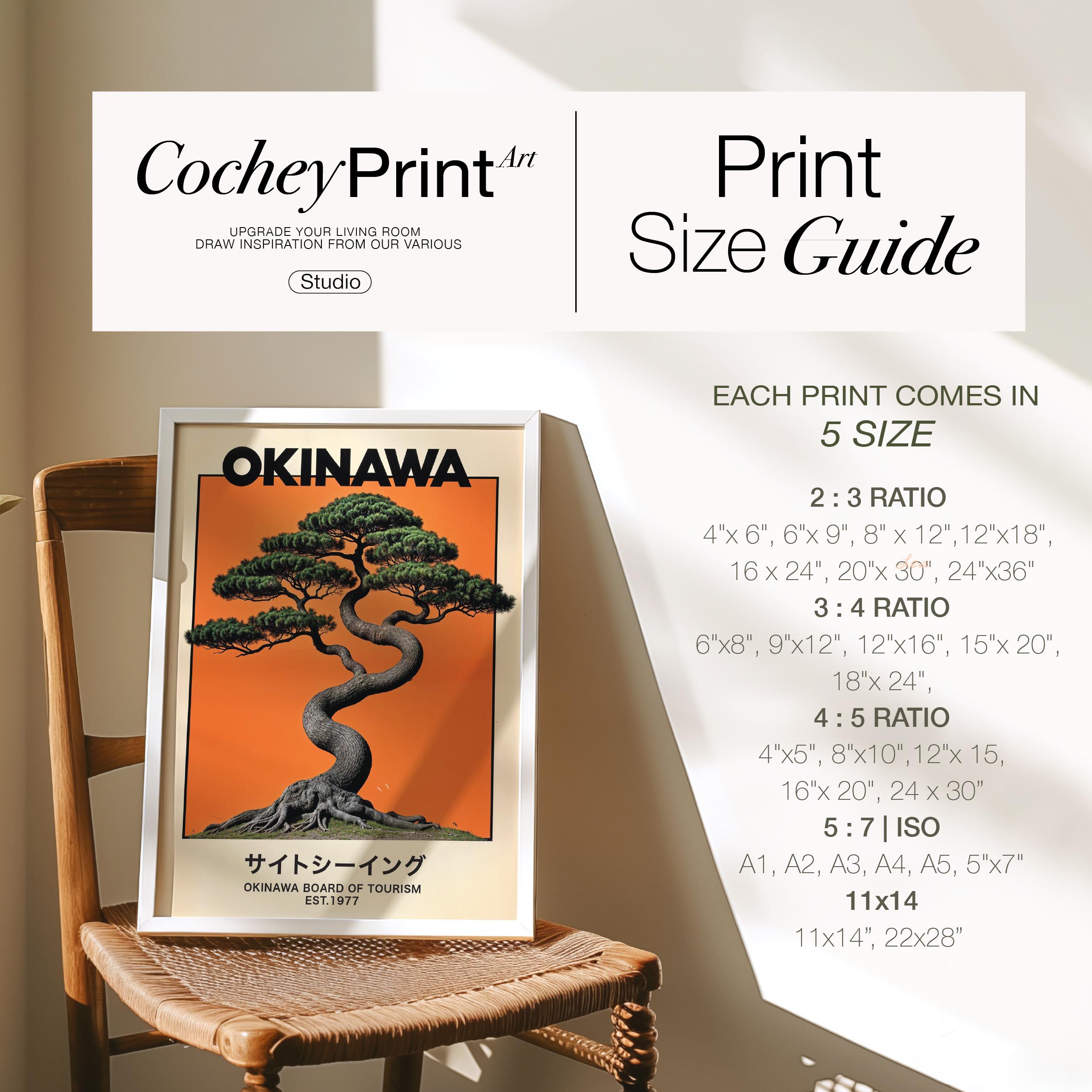 Orange Okinawa Wall Art, Japan-inspired Travel Print, Ryukyu