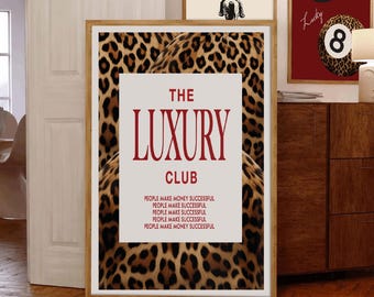 Aesthetic Fashion Wall Art, Gallery Girly Prints, Trendy Leopard Print Magazine, Poster Red Funky Art, Stylish Printable Art