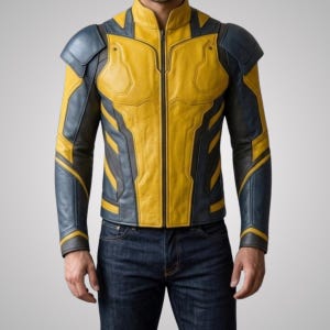 X-Men Inspired Wolverine Leather Jacket Yellow Color Biker Jacket