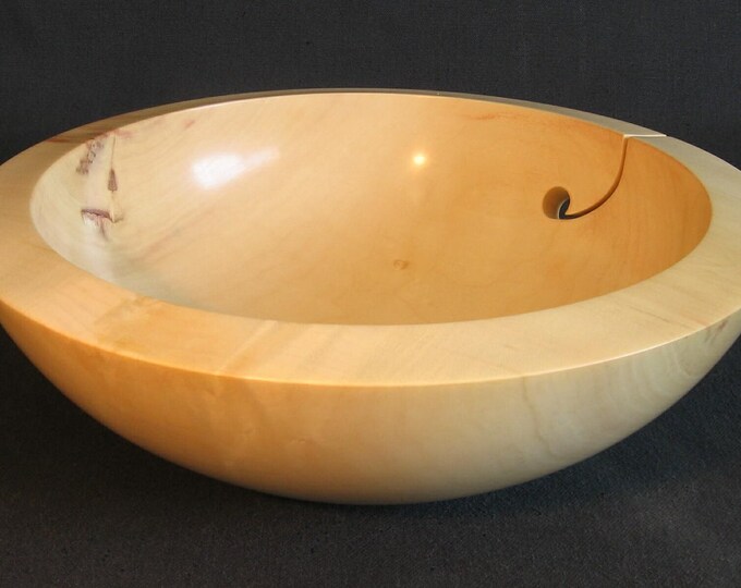 Large Wood Yarn Bowl Hand Turned Box Elder Etsy