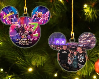 Personalized Disney Descendants Zombies World Tour Ornament, Descendants Zombies Concert 2025 Ornament, The Rise Of Red, Disney Ornaments