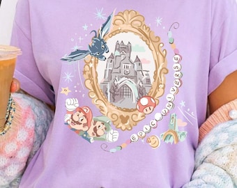 Comfort Colors Epic Universe Shirt, Orlando Park Shirts, Coquette Bow Mario Baby Tee Crop Tank, Mario Epic Universe Family Matching Shirts