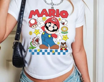 All Characters Mario Shirt, Mario Gaming Shirt, Mario And Friends Matching Family Shirt, Mario Baby Tee, Mario Crop Tank, Princess Peach Tee