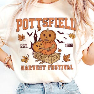 Retro Pottsfield Harvest Festival Pumpkin Carver Shirt, Over The Garden Wall Halloween Shirt, Spooky Season Shirt, Fall Comfort Colors Shirt