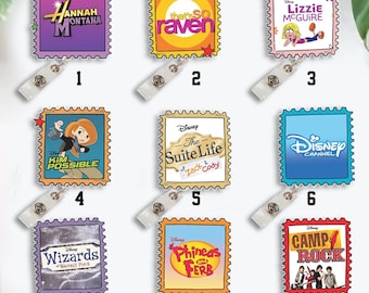 Disney Channel Movie Television Badge Reel, Disney Channel High School Musical Hannah Montana Lizzie McGuire Retractable ID Badge Holder